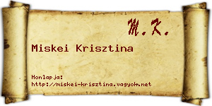 Miskei Krisztina névjegykártya